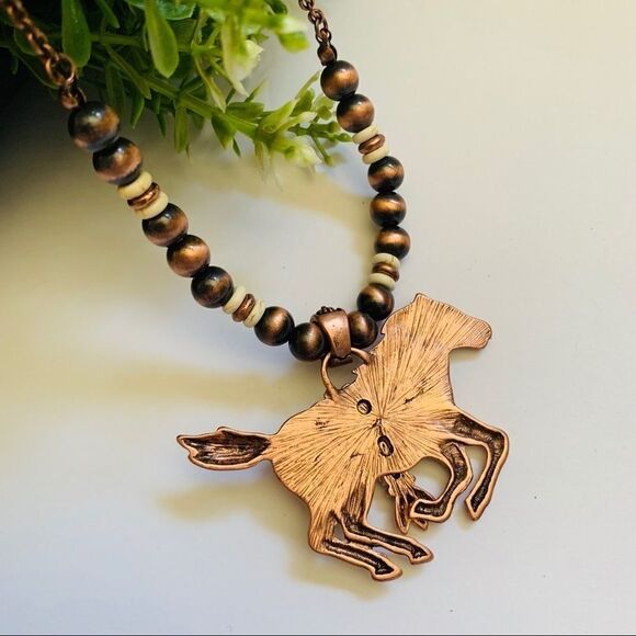 Cork Coppertone Howlite Hoese Navajo Statement Set - Picture 5 of 7